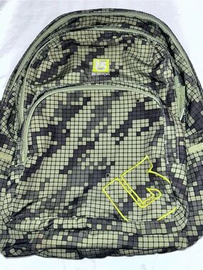 Burton Olive and Black Grid Camo Backpack